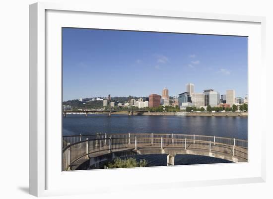 Oregon, Portland. Downtown from across the Willamette River-Brent Bergherm-Framed Photographic Print