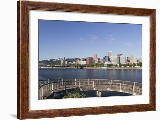 Oregon, Portland. Downtown from across the Willamette River-Brent Bergherm-Framed Photographic Print