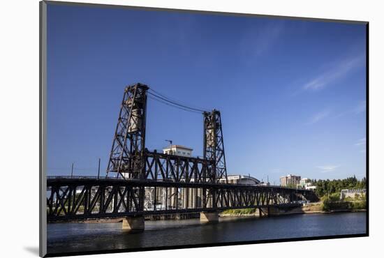 Oregon, Portland. Steel Bridge Spans the Willamette River-Brent Bergherm-Mounted Photographic Print