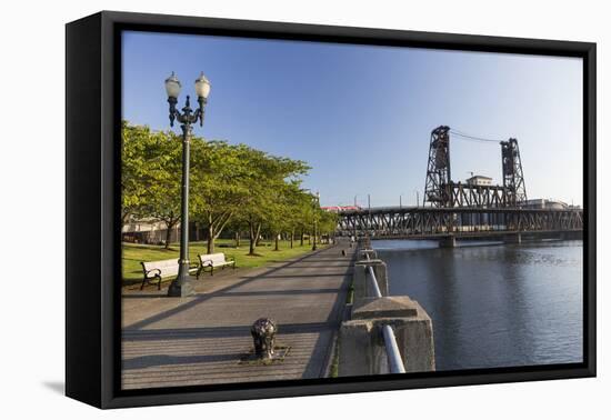 Oregon, Portland. Waterfront Park Along the Willamette River-Brent Bergherm-Framed Premier Image Canvas