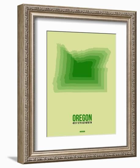 Oregon Radiant Map 3-NaxArt-Framed Art Print