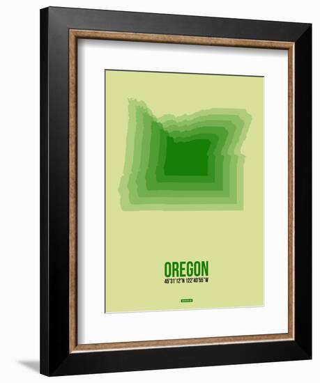 Oregon Radiant Map 3-NaxArt-Framed Art Print