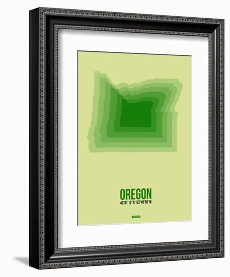 Oregon Radiant Map 3-NaxArt-Framed Art Print