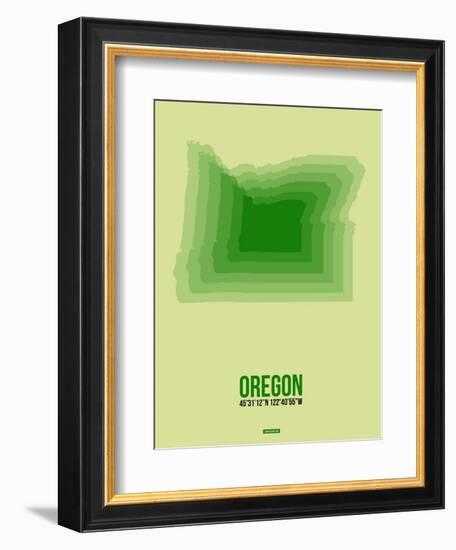 Oregon Radiant Map 3-NaxArt-Framed Art Print