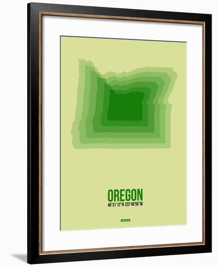 Oregon Radiant Map 3-NaxArt-Framed Art Print