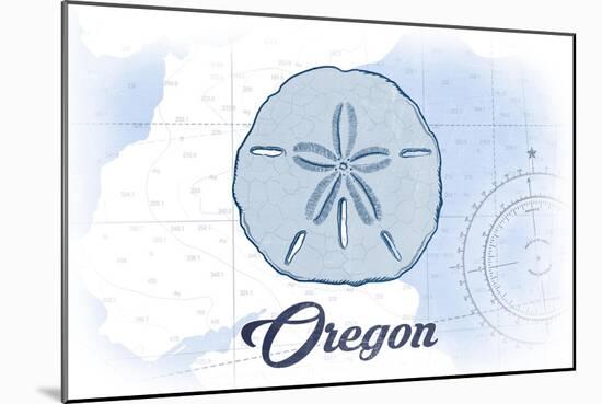 Oregon - Sand Dollar - Blue - Coastal Icon-Lantern Press-Mounted Art Print