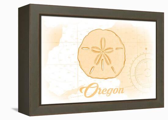 Oregon - Sand Dollar - Yellow - Coastal Icon-Lantern Press-Framed Stretched Canvas