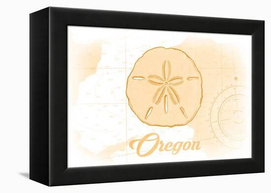 Oregon - Sand Dollar - Yellow - Coastal Icon-Lantern Press-Framed Stretched Canvas