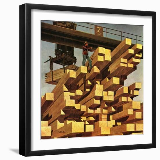 "Oregon Sawmill & Lumberyard," April 10, 1948-John Atherton-Framed Giclee Print