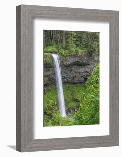 Oregon. Silver Falls State Park, spring flow of South Fork Silver Creek-John Barger-Framed Photographic Print