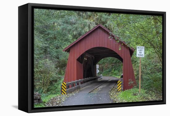 Oregon, Siuslaw National Forest, North Fork Yachats Bridge on the Yachats River-John Barger-Framed Premier Image Canvas