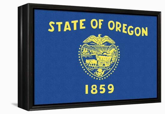 Oregon State Flag-Lantern Press-Framed Stretched Canvas