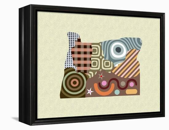 Oregon State Map-Lanre Adefioye-Framed Premier Image Canvas