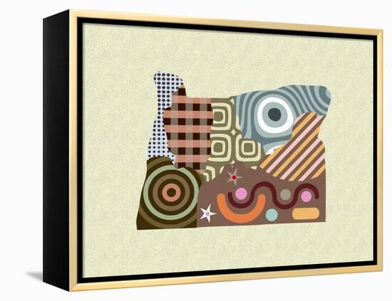 Oregon State Map-Lanre Adefioye-Framed Premier Image Canvas