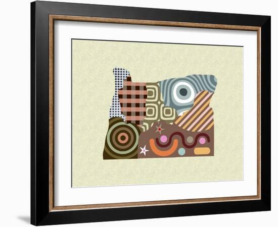 Oregon State Map-Lanre Adefioye-Framed Giclee Print