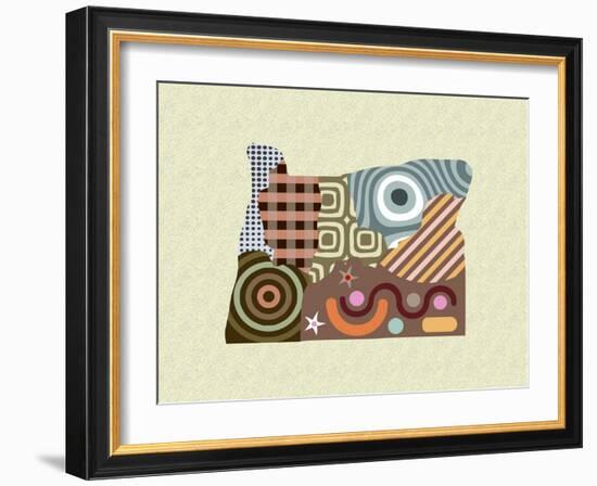 Oregon State Map-Lanre Adefioye-Framed Giclee Print