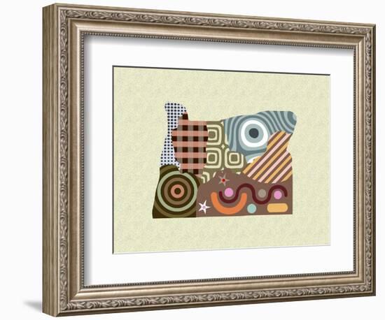 Oregon State Map-Lanre Adefioye-Framed Giclee Print