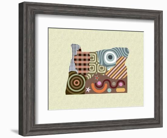 Oregon State Map-Lanre Adefioye-Framed Giclee Print