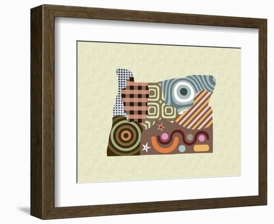 Oregon State Map-Lanre Adefioye-Framed Giclee Print