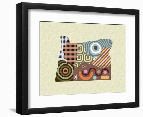 Oregon State Map-Lanre Adefioye-Framed Giclee Print