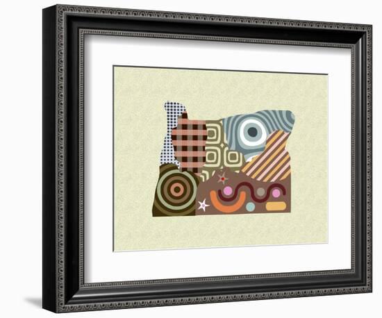 Oregon State Map-Lanre Adefioye-Framed Giclee Print