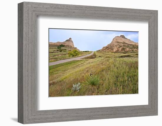 Oregon Trail Leaves Nebraska Passes Scotts Bluff Towards Mitchell Pass-Richard Wright-Framed Photographic Print