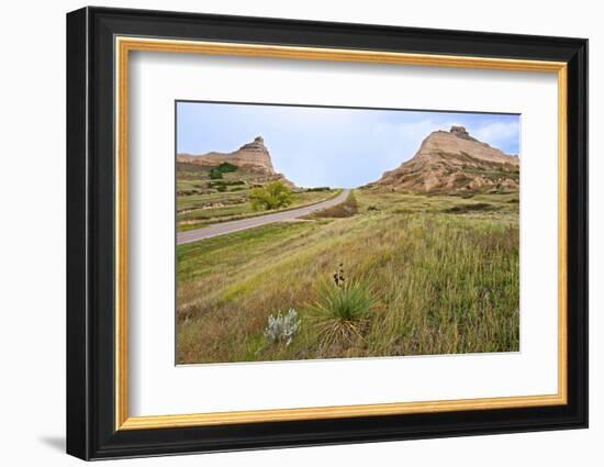 Oregon Trail Leaves Nebraska Passes Scotts Bluff Towards Mitchell Pass-Richard Wright-Framed Photographic Print