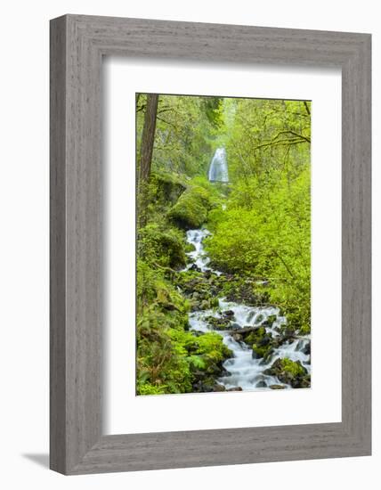 Oregon, Wahkeena Falls. Located Along I-84, the Columbia River Gorge-Richard Duval-Framed Photographic Print