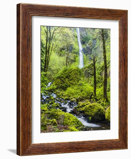 Oregon, Wahkeena Falls. Located Along I-84, the Columbia River Gorge-Richard Duval-Framed Photographic Print