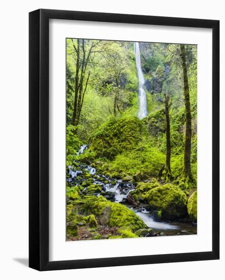 Oregon, Wahkeena Falls. Located Along I-84, the Columbia River Gorge-Richard Duval-Framed Photographic Print