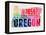 Oregon Watercolor Word Cloud-NaxArt-Framed Stretched Canvas