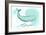 Oregon - Whale - Teal - Coastal Icon-Lantern Press-Framed Art Print