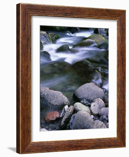 Oregon, Willamette National Forest. Three Sisters Wilderness, French Pete Creek and eroded rocks.-John Barger-Framed Photographic Print