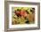 Oregon, Willamette NF. Amanita mushroom and fall-colored leaves of bigleaf maple on forest floor.-John Barger-Framed Photographic Print