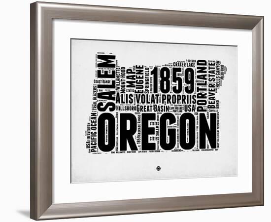 Oregon Word Cloud 1-NaxArt-Framed Art Print