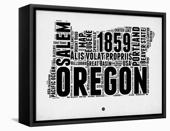 Oregon Word Cloud 1-NaxArt-Framed Stretched Canvas