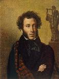 Portrait of Alexander Pushkin, 1827 (Colour Litho)-Orest Adamovich Kiprensky-Giclee Print