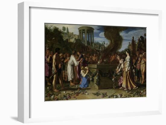 Orestes and Pylades Disputing at the Altar-Pieter Lastman-Framed Premium Giclee Print