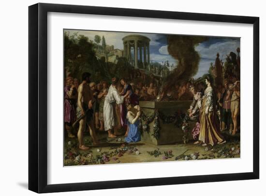 Orestes and Pylades Disputing at the Altar-Pieter Lastman-Framed Art Print