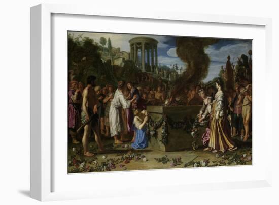 Orestes and Pylades Disputing at the Altar-Pieter Lastman-Framed Art Print