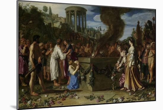 Orestes and Pylades Disputing at the Altar-Pieter Lastman-Mounted Art Print