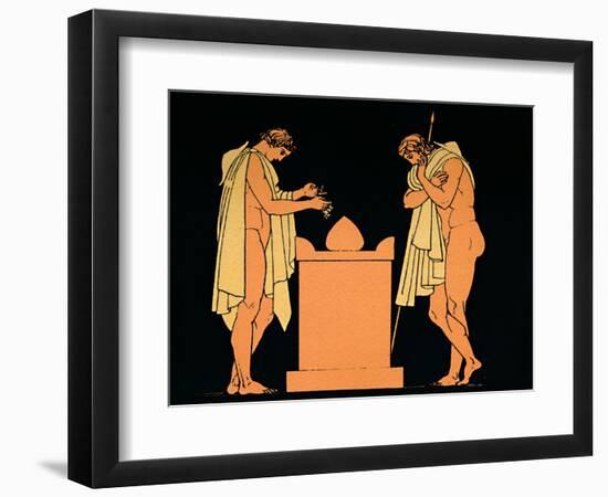 'Orestes at the Tomb of his Father', 1880-Flaxman-Framed Giclee Print