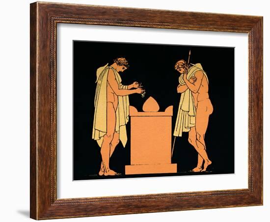 'Orestes at the Tomb of his Father', 1880-Flaxman-Framed Giclee Print