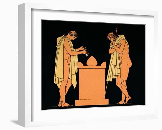 'Orestes at the Tomb of his Father', 1880-Flaxman-Framed Giclee Print