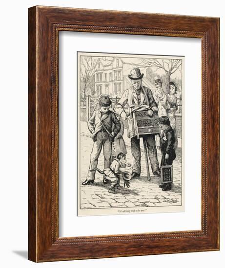 Organ Grinder 1886-null-Framed Art Print