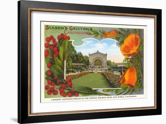 Organ Pavilion, San Diego, Season's Greetings-null-Framed Art Print