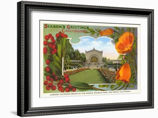 Organ Pavilion, San Diego, Season's Greetings-null-Framed Art Print