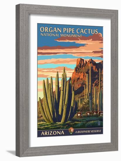 Organ Pipe Cactus National Monument, Arizona-Lantern Press-Framed Art Print