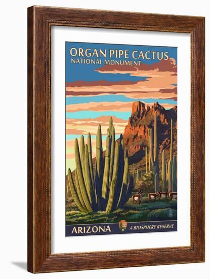 Organ Pipe Cactus National Monument, Arizona-Lantern Press-Framed Art Print