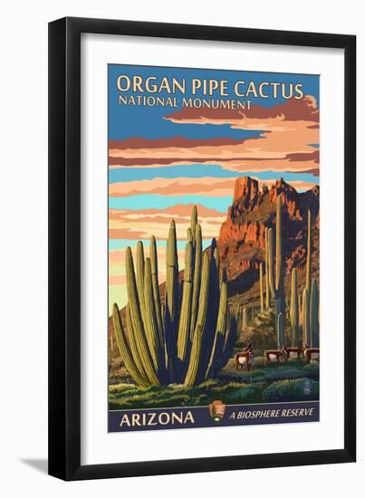 Organ Pipe Cactus National Monument, Arizona-Lantern Press-Framed Art Print